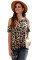 Brown Leopard Print Cold Shoulder Top