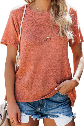 Orange Short Sleeve Knit Top