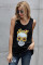 Black Skull Print Tank Top