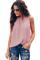 Pink Ruffle Trim Neckline Tank Top