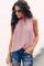 Pink Ruffle Trim Neckline Tank Top