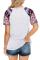 White Front Knot Floral Printed Short Sleeve Tops