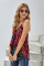 Blue Leaf Print Tank Top