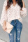 White Love You Boo Balloon Sleeve Blouse