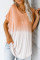 Orange White Ombre Color Block Casual Summer Shirt