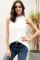White Ruffle Trim Neckline Tank Top