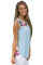 Blue Front Floral Print Back High-low Hem Tank