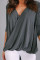 Gray Wrap Hi-lo Hem Blouse