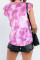 Tie-dye Ruffled Cap Sleeve T-shirt