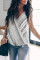 Gray Striped Drape Tank
