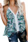 Green Leaf Print Tank Top