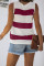 Red Striped V-Neck Knit Tank