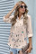 Apricot Butterfly Print Pocketed Shirt