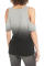 Gray Gradient Cold Shoulder Knot Twisted T-Shirt