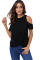 Black Twist Front Cold Shoulder Tee