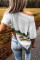 White Stripes Knit T-shirt with Slits