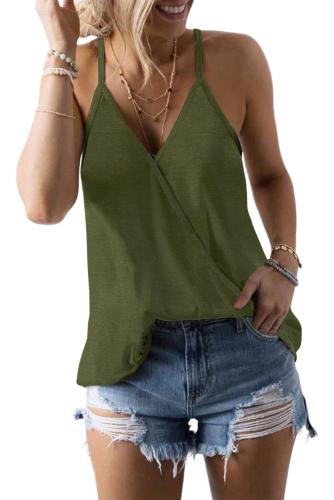 Green Spaghetti straps Slip Camisole