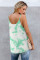 Green Tie Dye Print Knit Tank Top