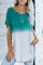 Blue White Ombre Color Block Casual Summer Shirt