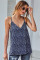 Blue Printed Racerback Tank Top