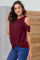 Red Twist Front Cold Shoulder Tee