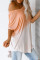 Orange White Ombre Color Block Casual Summer Shirt