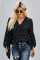 Black Love You Boo Balloon Sleeve Blouse