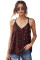 Red Leopard Printed Racerback Tank Top