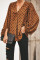 Brown Dot Boo Balloon Sleeve Blouse