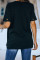 Kiss The Lip Distressed Black Cotton Tee