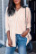 Orange Stripe Linen Dropped Sleeve Button Down Blouse with Pocket