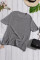 Gray Short Sleeve Knit Top