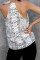 White Snake Printed Racerback Tank Top