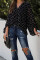 Black Love You Boo Balloon Sleeve Blouse