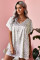 V-Neck Half Sleeve Leopard Casual T Shirt Dress with Pockets