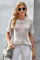 Apricot Short Sleeve Knit Top