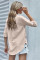 Apricot Butterfly Print Pocketed Shirt