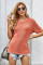 Orange Short Sleeve Knit Top