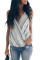Gray Striped Drape Tank