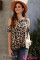 Brown Leopard Print Cold Shoulder Top