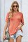 Orange Short Sleeve Knit Top