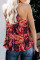 Blue Leaf Print Tank Top