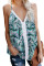 Green Leaf Print Tank Top