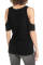 Black Twist Front Cold Shoulder Tee
