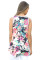 Gray Front Floral Print Back High-low Hem Tank