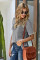 Gray Short Sleeve Knit Top