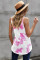 Pink Tie Dye Print Knit Tank Top