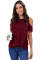 Red Twist Front Cold Shoulder Tee