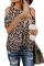 Brown Leopard Print Cold Shoulder Top
