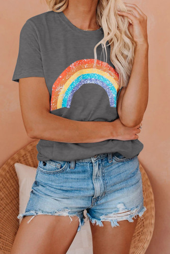 Gray Pot Of Gold Heathered Rainbow Tee